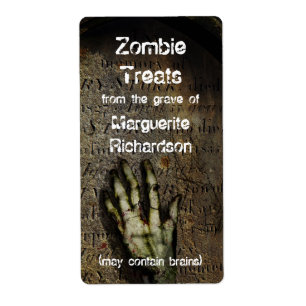 Stigning Zombie Hand Halloween-etikett Fraktsedel