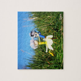 Stijldansende Fubby's in Narcissen jurk. Pussel