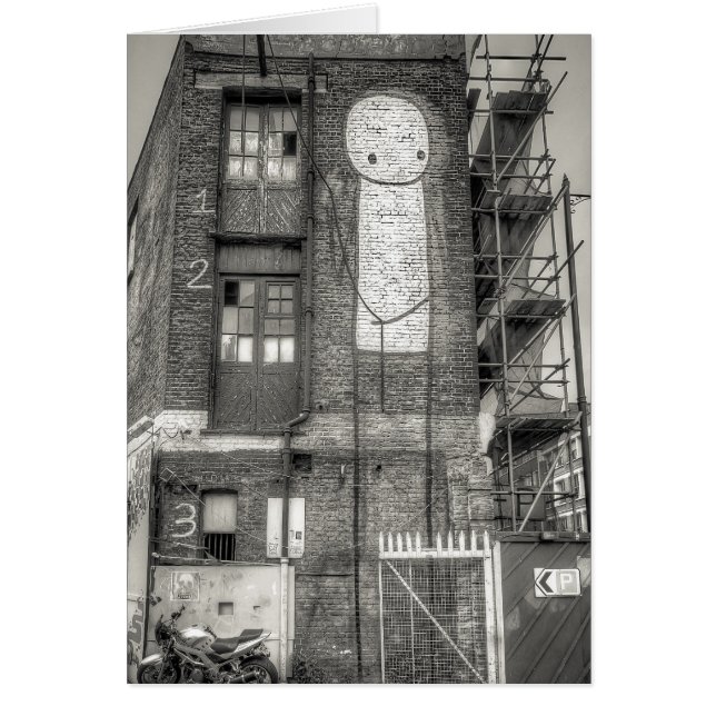 Stik Man Graffiti, Shoreditch London Hälsningskort (Framsidan)