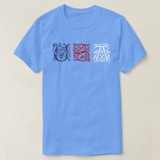 Stil 1500-tal - dekorativa bokstäver USA T Shirt