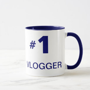 Stil 2 för mugg för #1 Vlogger vänsterhänt) (