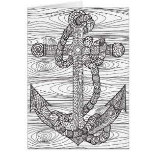 Stil ankrar och Rope Hälsningskort