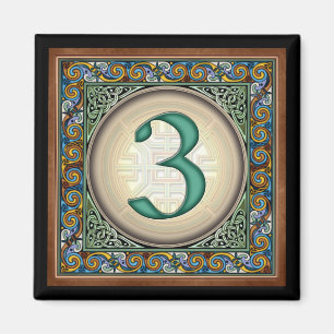 Stil B, "3" - Celtic numrerar magneter