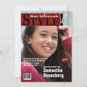 Stil! Bat mitzvah tidskrifttack Burgundy Tack Kort