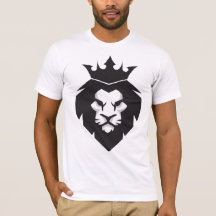 Stil Black and White kung Lejon med Krona T-Shirt