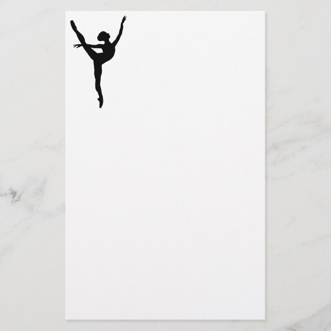 Stil Black silhouette ballet dancer (flicka) Brevpapper (Framsida)