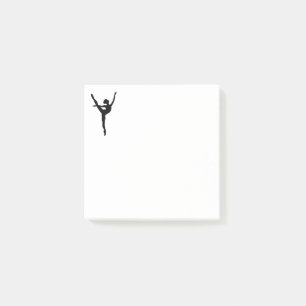 Stil Black silhouette ballet dancer (flicka) Post-it Block
