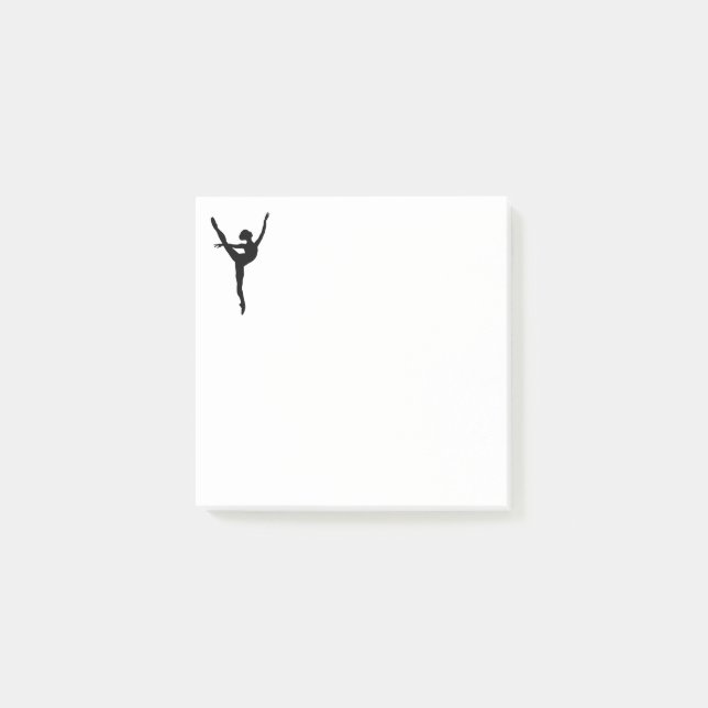 Stil Black silhouette ballet dancer (flicka) Post-it Block (Framsida)