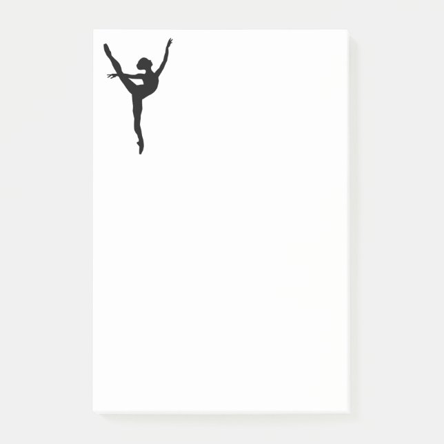 Stil Black silhouette ballet dancer (flicka) Post-it Block (Framsida)