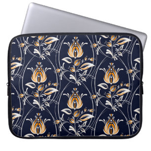 Stil Blommigt Sömlös Mönster Laptop Fodral