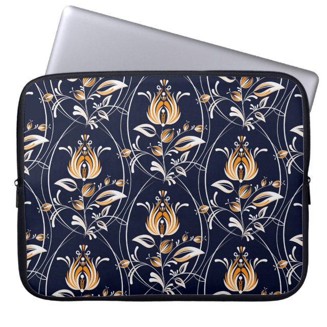 Stil Blommigt Sömlös Mönster Laptop Fodral (Framsidan)