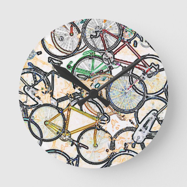 stil-cykel mönster rund klocka (Framsida)