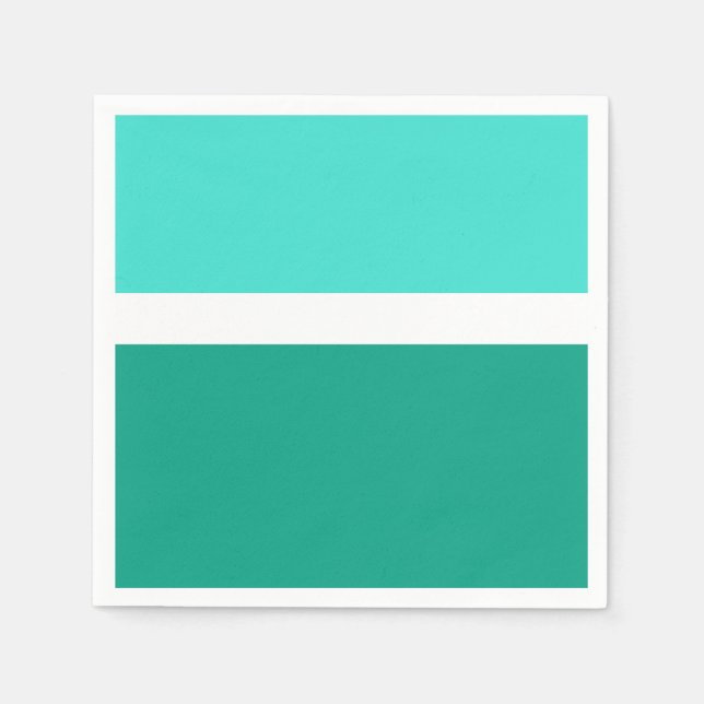Stil-design för Turcos White Teal Färg Block Pappersservett (Framsidan)