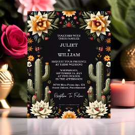 Stil Elegant Fiesta Cactus Blommigt Mexikanska Brö Inbjudningar