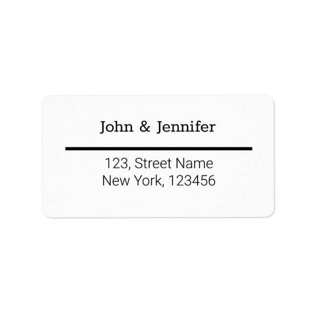 stil-ETIKETTER FÖR STRUKTUR ENKEL MINIMAL TEXT Adressetikett (Framsidan)