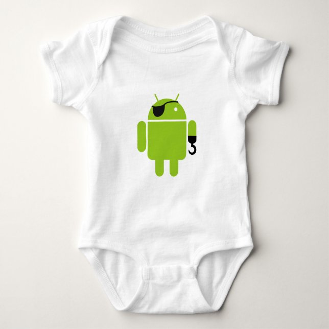 Stil för Androidrobotpirat Tee (Framsida)