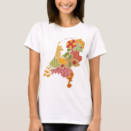 Stil för Patchwork för Holland landskapkarta Tee
