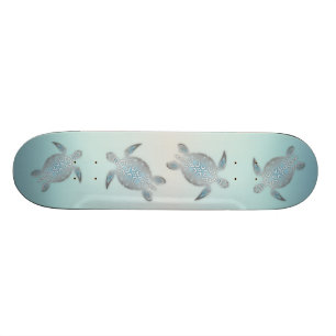 Stil för silversköldpaddastrand mini skateboard bräda 18,5 cm