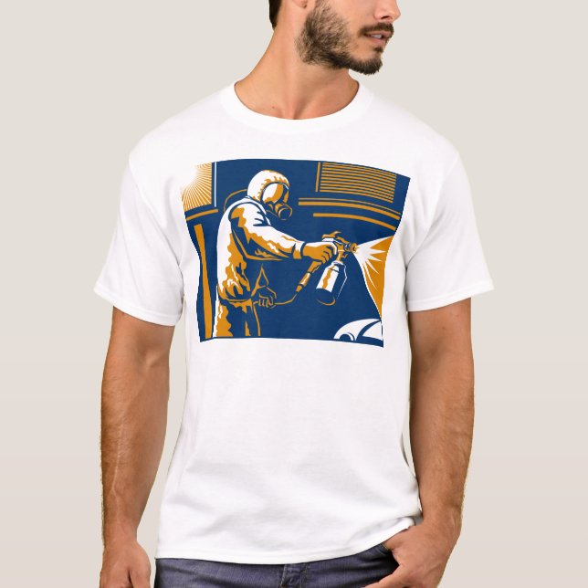 Stil för sprutpistol för sprejmålaremålning Retro T-shirt (Framsida)