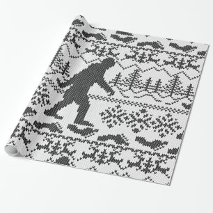 Stil för sticka för Bigfoot ful jultröja Presentpapper