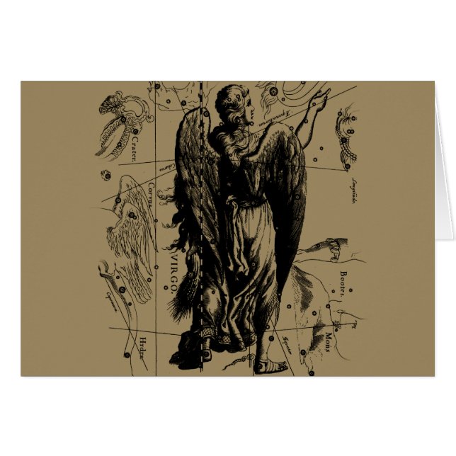 Stil för vågkonstellationHevelius etsning Hälsningskort (Framsidan Horizontal)