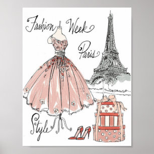 Stil för vecka för vildApple Paris mode Poster
