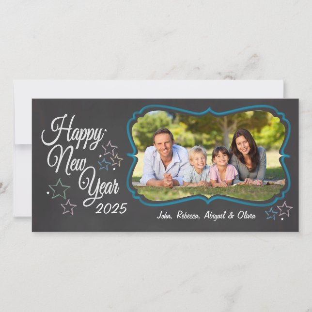 Stil-fotokort för Gott nytt år-kretskort Julkort (Framsida)