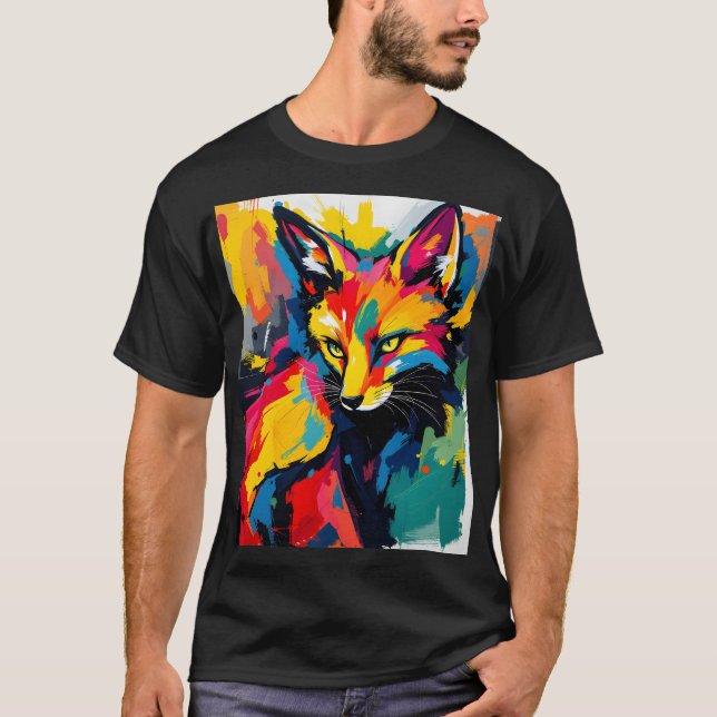 stil Groovy Abstrakt Fox 1960 T Shirt (Framsida)