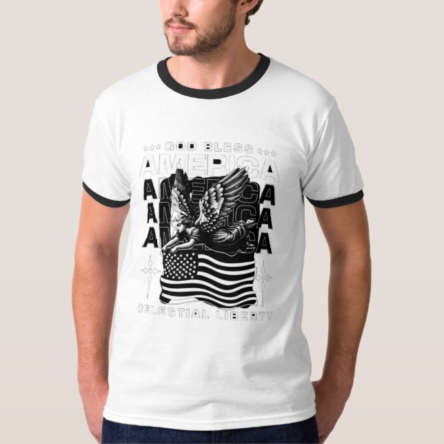 Stil: Herr Basic Ringer T-Shirt Retro är tillbaka (Framsida)
