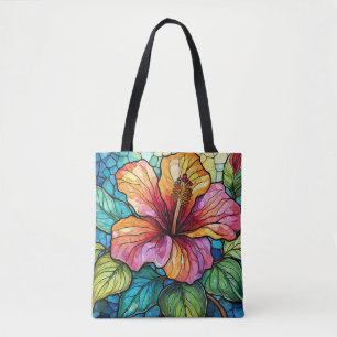 Stil hibiscus av rostat glas tygkasse