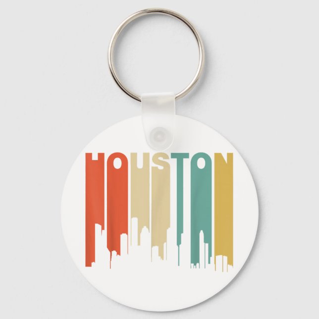 Stil Houston Texas Skyline 1970 Nyckelring (Framsida)
