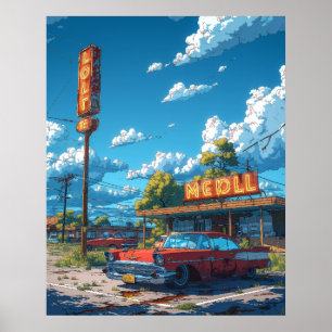 Stil Illustration av färgfull Tecknad Poster Hög