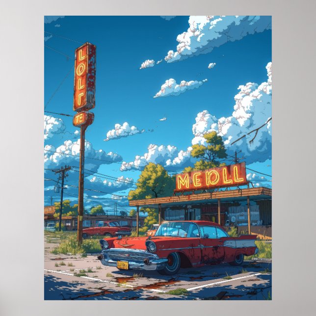 Stil Illustration av färgfull Tecknad Poster | Hög (Framsidan)