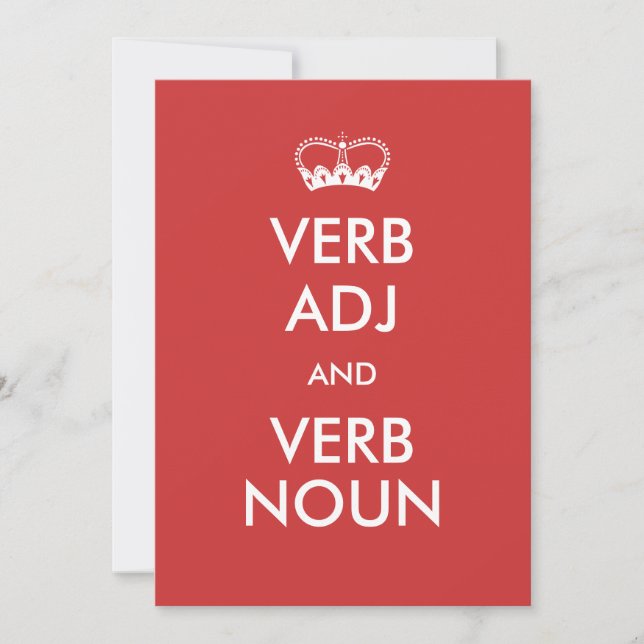 Stil-kort för inbjudan till Behålla Lugn för anpas (Framsida)