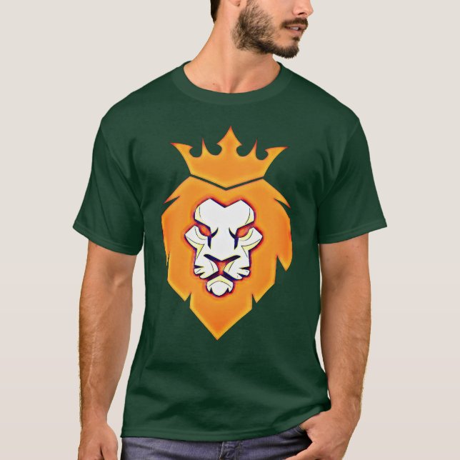 Stil Kung Lejonare med Krona under sommaren Färg T Shirt (Framsida)