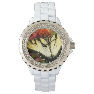 Stil: Kvinnor i Rhinestone White Enamel Watch Armbandsur