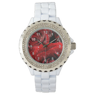 Stil: Kvinnor i Rhinestone White Enamel Watch Armbandsur