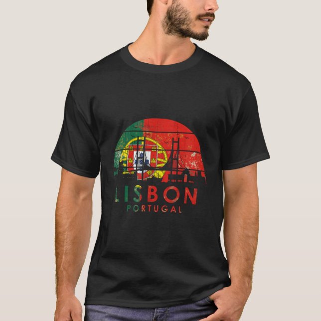Stil Landsbygdskapital Lissabon Portugal T Shirt (Framsida)