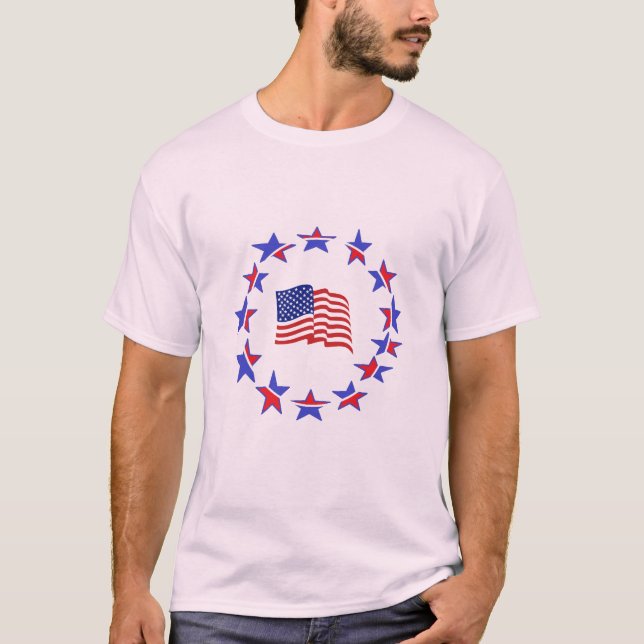 Stil: Manar Basic T-Shirt - Patriotic Flagga (Framsida)