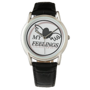 Stil: Manar Classic Black Leather Strap Watch the Armbandsur
