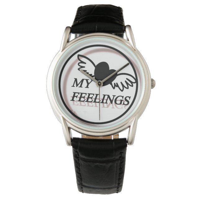 Stil: Manar Classic Black Leather Strap Watch the  Armbandsur (Framsida)