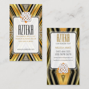 Stil Mode Black Guld ArtDeco-Affärskortet Visitkort