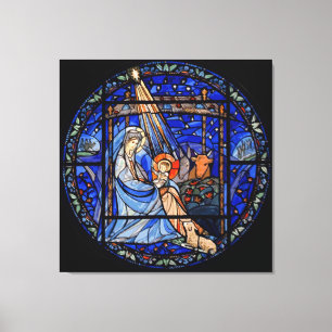 Stil Nativitet för fastkilat glas Canvastryck