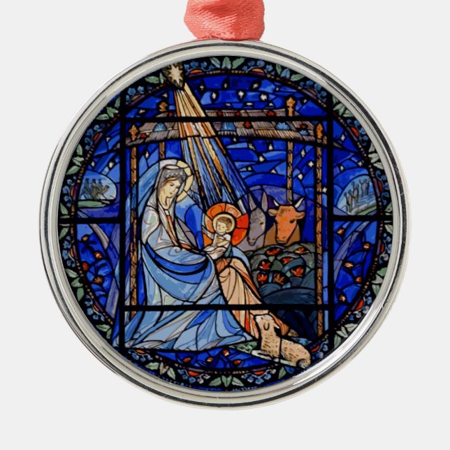 Stil Nativitet för fastkilat glas Julgransprydnad Metall (Framsidan)