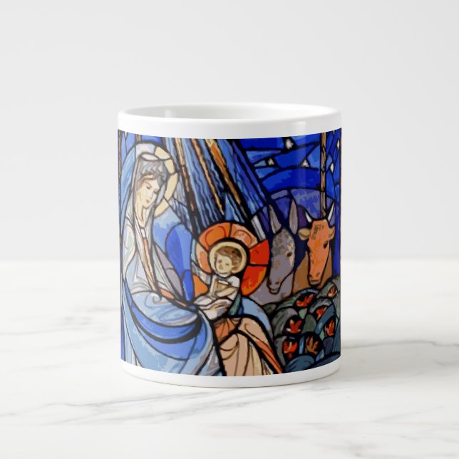 Stil Nativitet för fastkilat glas Jumbo Mugg (Framsidan)