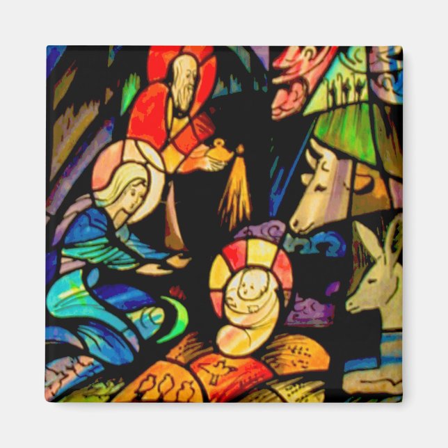Stil Nativitet för fastkilat glas Magnet (Framsidan)