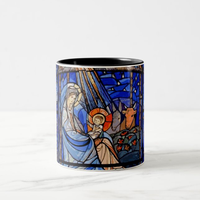 Stil Nativitet för fastkilat glas Två-Tonad Mugg (Center)