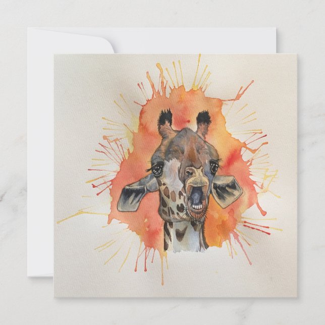 Stil Notecard med giraffe Postcard Tack Kort (Framsida)