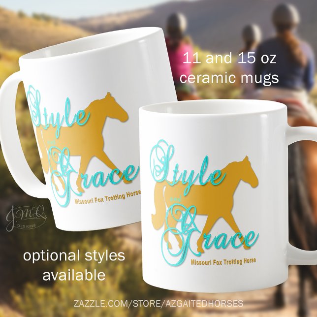 Stil och Grace Missouri Fox Trotting Horse Kaffemugg (Style and Grace Missouri Fox Trotting Horse Coffee Mug)