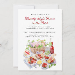 Stil Picnic Reunion för sommarfärgsfamiljen Inbjudningar